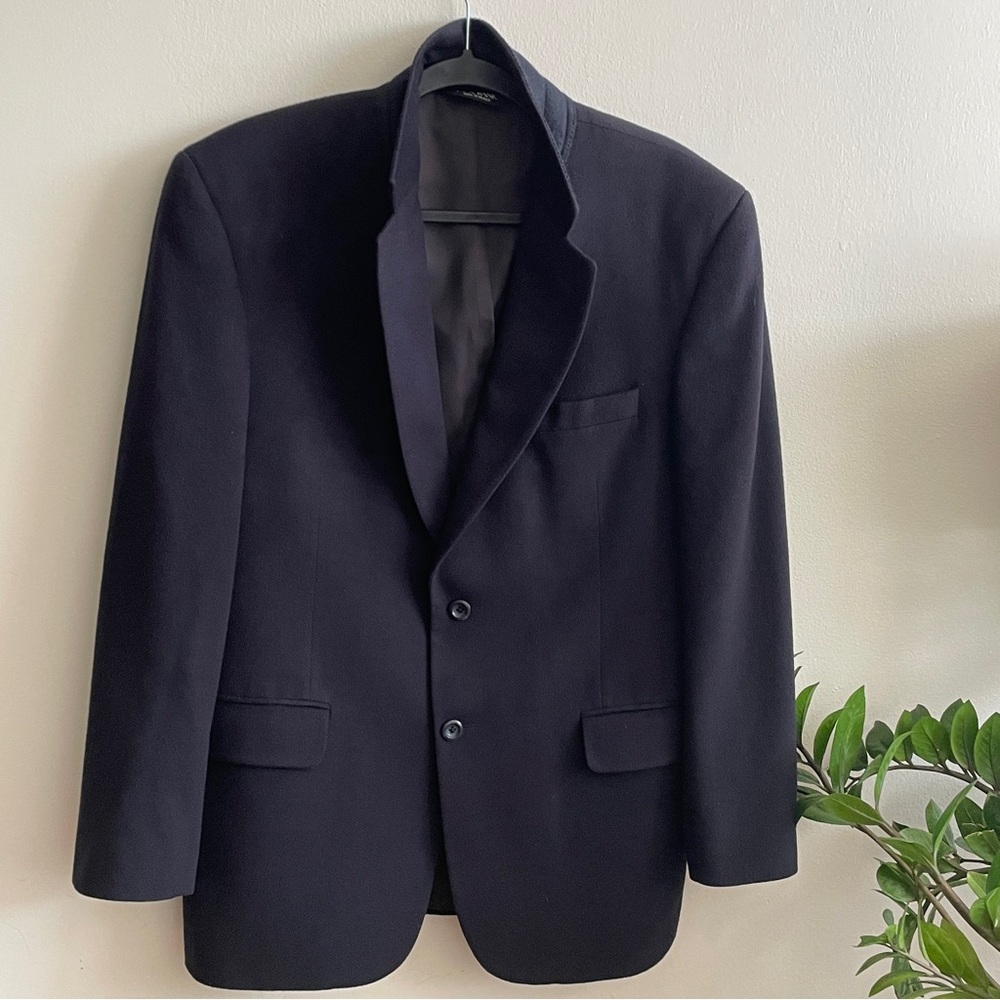 Jos A Bank Blazer Cashmere 100% Mens Navy Blue Sport Coat Jacket Academic 40S - Picture 5 of 11